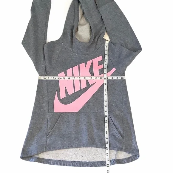 NIKE Funnel Neck Kangaroo Pocket Hi-Lo Hoodie SZ-M - Picture 6 of 8